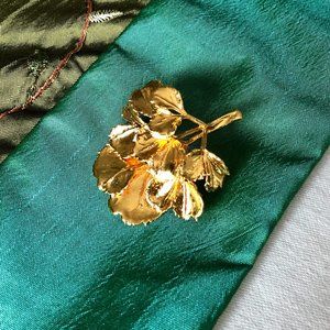 NWOT 24K Gold Plated Fern Collection Brooch